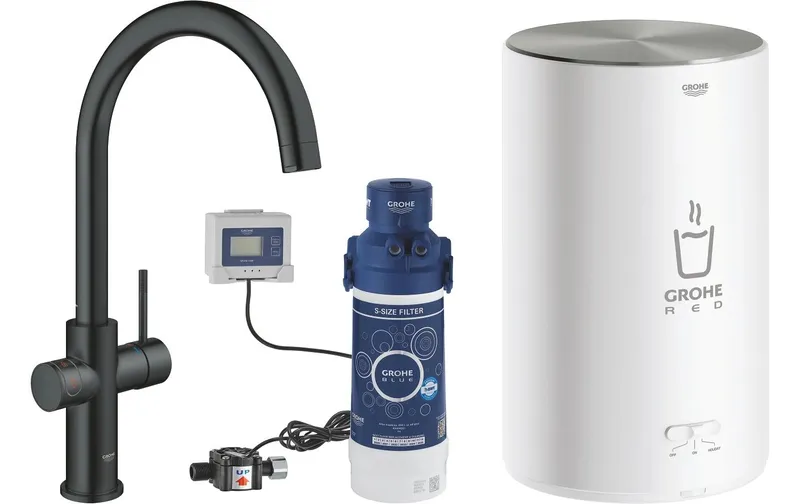 GROHE Küchenarmatur Red Duo C-Auslauf Grösse M Samt nero