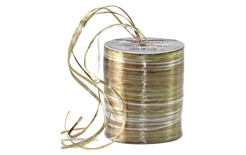 Pattberg Geschenkband Raffia Pearl 50 m, Gold/brown