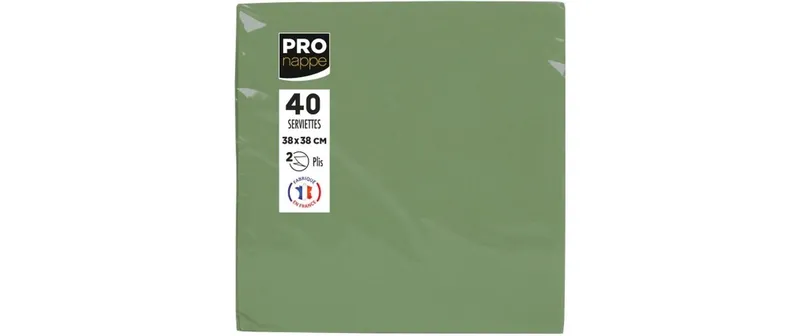 PRO nappe Papierservietten Oliv 38 cm x 38 cm, 40 pezzi