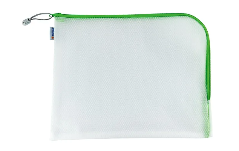 HERMA Etui Mesh Bag 36 x 28 cm, Grün/Weiss