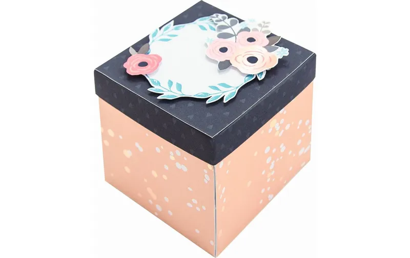 Folia Geschenkbox Romantik multicolore, 7.50 x 7.50 cm