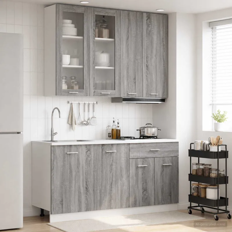 Kücheneinheit LYON 4 stk. grigio Sonoma derivato del legno