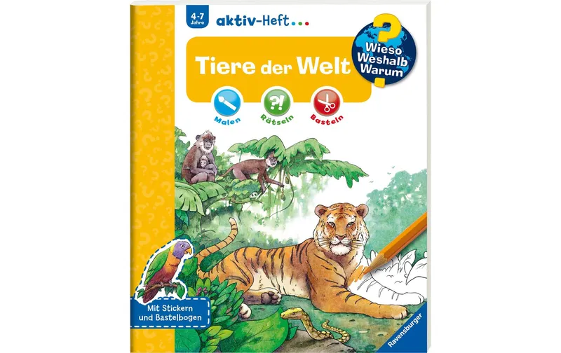 Ravensburger bambini-Sachbuch WWW Aktiv-Heft Tiere il Welt