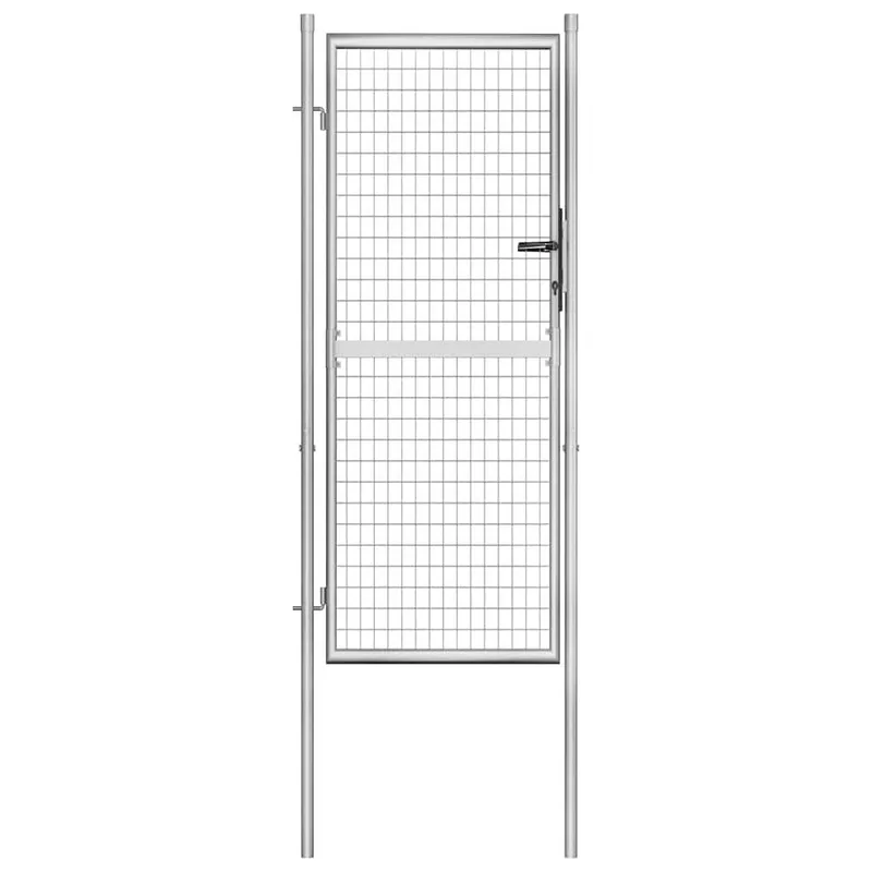 Gartentor verzinkter Stahl 105x200 cm Silber