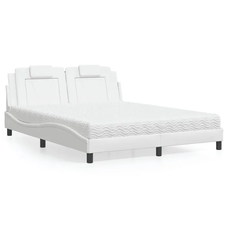 Bett "Viana" mit Matratze bianco 160x200 cm Kunstleder