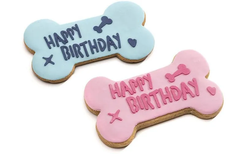 Leopet Happy Birthay Keks Knochen Gr. L, 12.5 x 7.5 x 1 cm, 60g