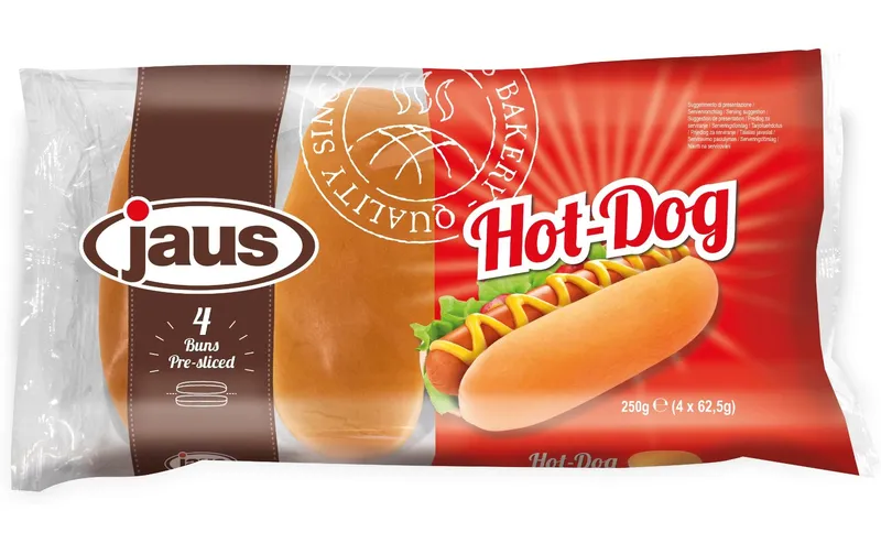 jaus Daily Bread Hot Dog Buns geschnitten 4 pezzi