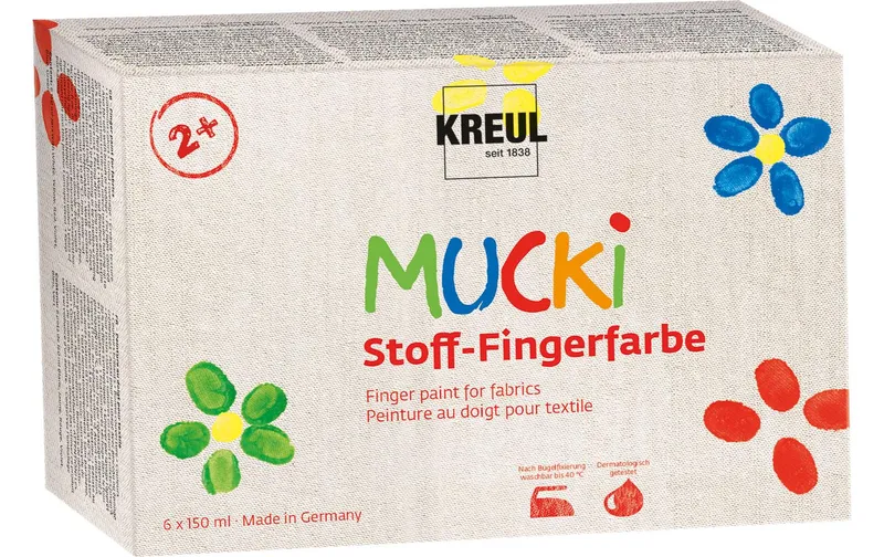Kreul Fingerfarbe Kreul Mucki 150 ml, 6 pieces