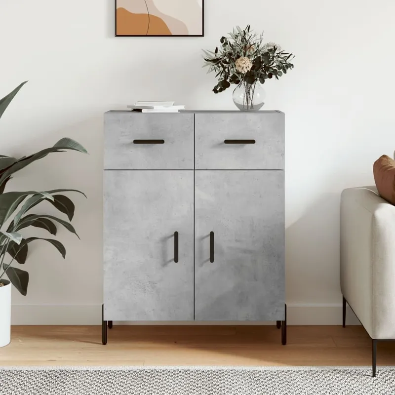 Sideboard Betongrau 69,5x34x90 cm derivato del legno