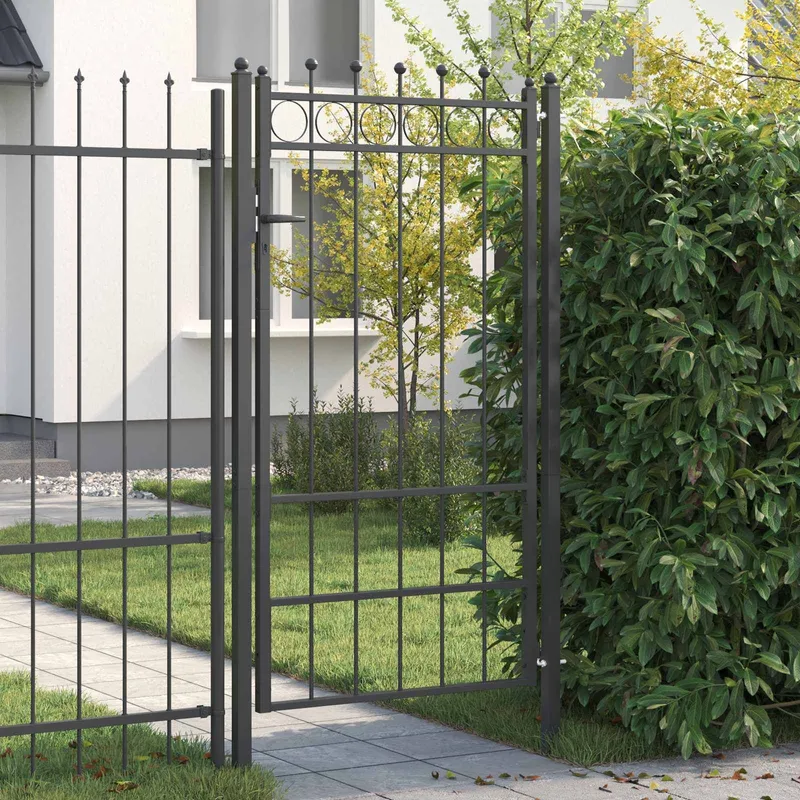 Porte de Clôture HORST 100 x 175 cm métal Noir Verrouillable