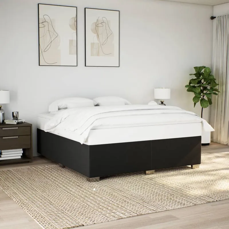 struttura letto senza materasso nero 180x200 cm tessuto