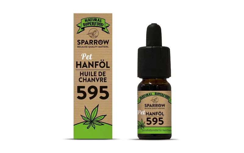 Sparrow Hunde-Nahrungsergänzung Hanföl 595 mit CBD, 10 ml