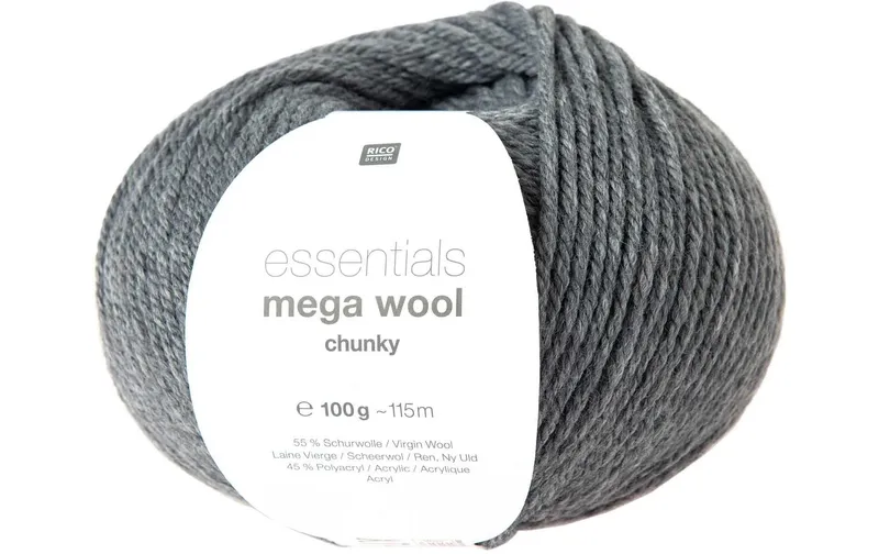 Rico Design Wolle Essentials Mega Wool chunky 100 g, grey