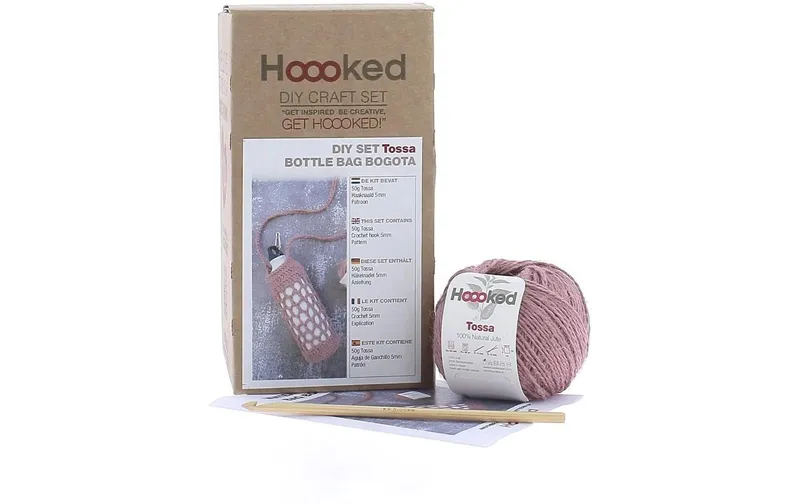 Hoooked Häkelset Bogota Flaschenbeutel Tea Rose