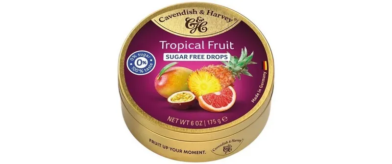 Cavendish & Harvey Sugar Free Tropical Fruit Drops 175 g