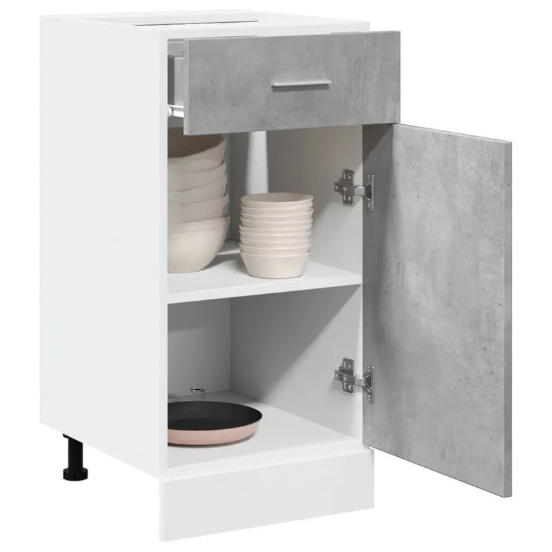 Schubunterschrank Lyon Betongrau 40x46x81,5 cm derivato del legno