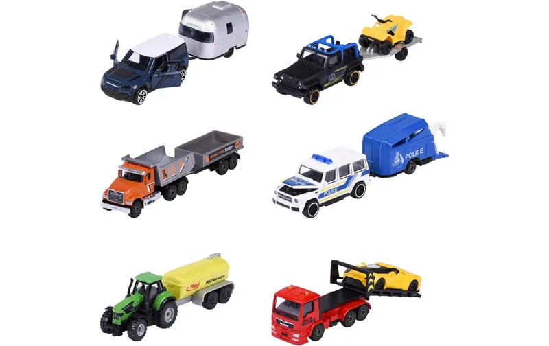 Majorette City Trailer, 6-sort. con beweglichen Teilen