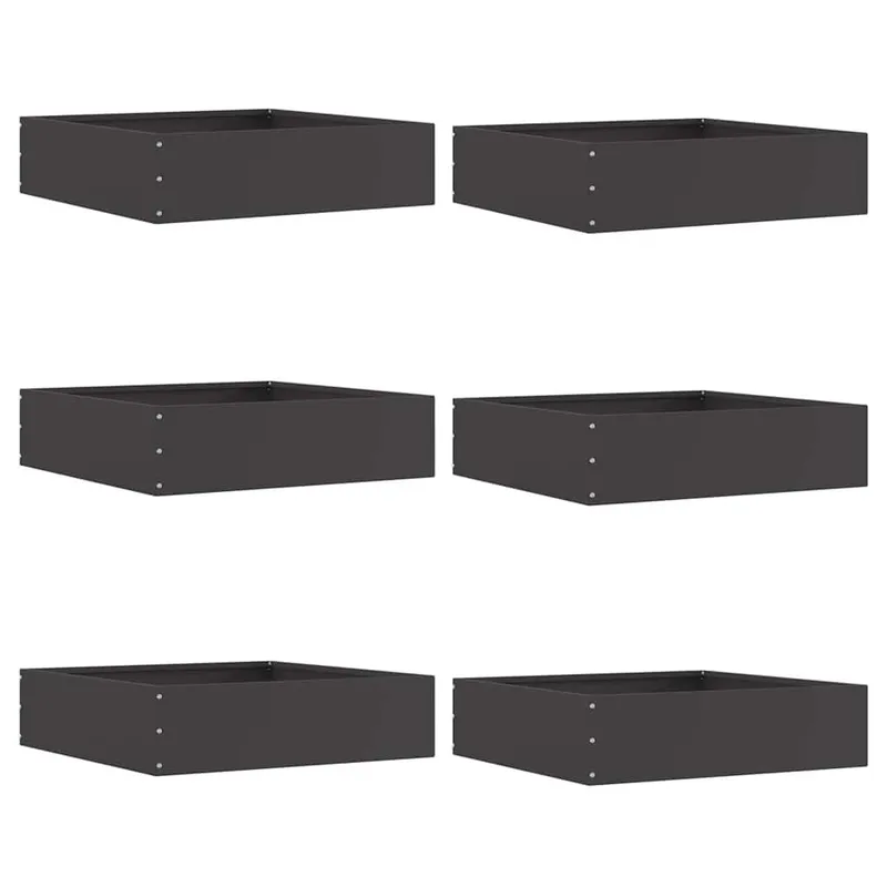 Rasenkante 6 stk. 50 x 50 x 13 cm Stahl nero