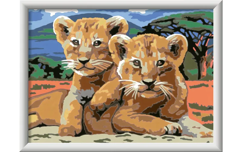 Ravensburger Malen nach Zahlen Kleine Löwenbabys Acrylfarben