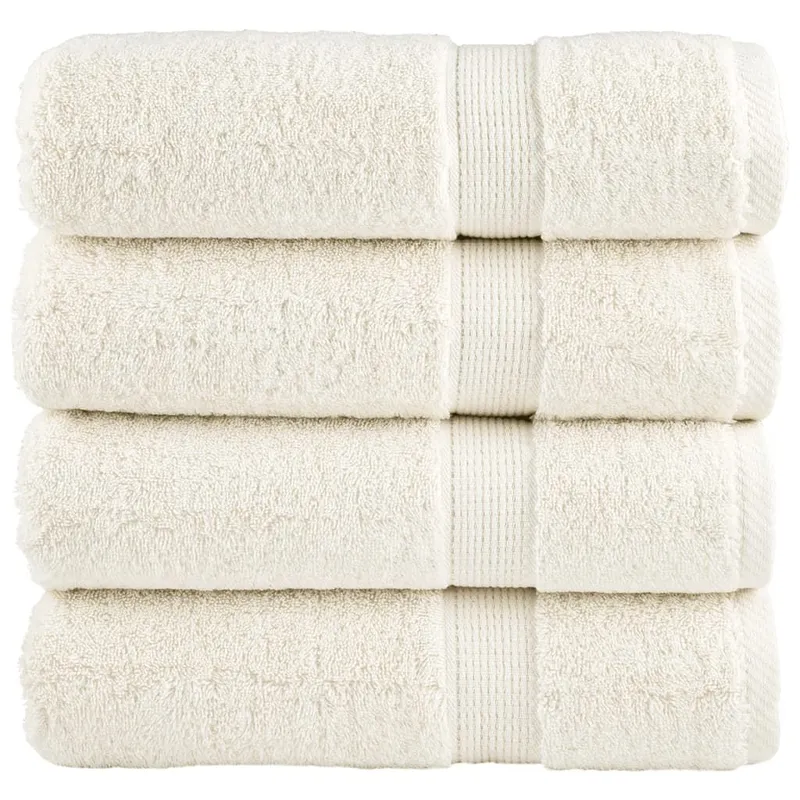 Premium Badetücher SOLUND 4 Stk. Creme 100x150 cm 600 g/m²