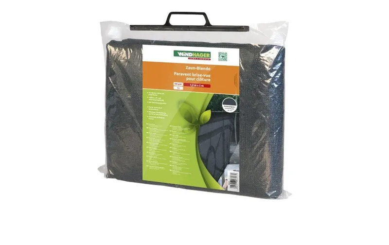 Windhager Sichtschutz Zaunblende 1.0x5m, Anthrazit, SB-Tasche