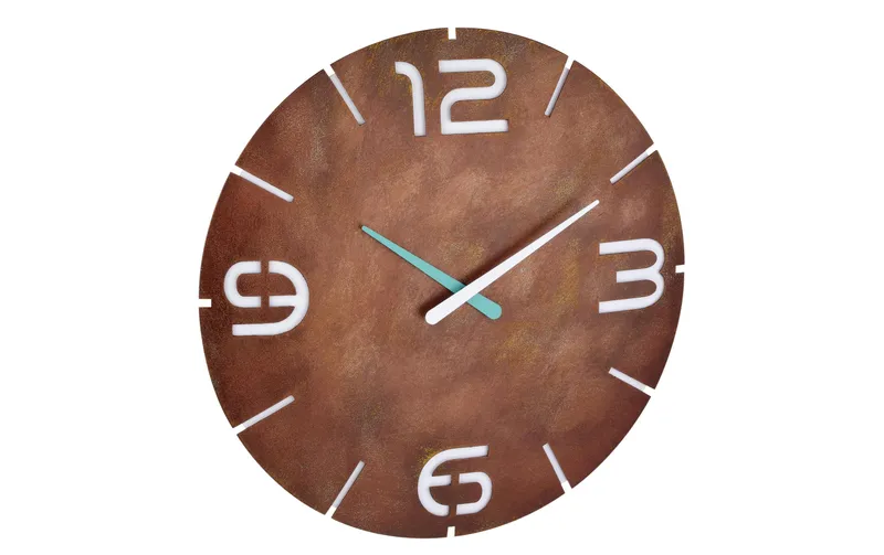 TFA Dostmann Funk-Wanduhr Contour marrone, Ø 35 cm