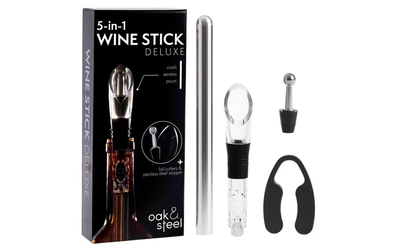 Oak & Steel Weinflaschenverschluss 5-in-1 transparent/noir