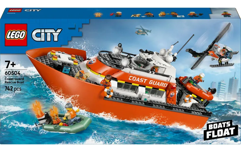 LEGO® City Rettungsboot der Küstenwache con Hubschrauber 60504