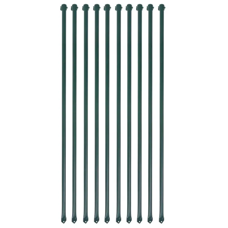 Pflanzstäbe 10 Stk. 1 m Metall Grün