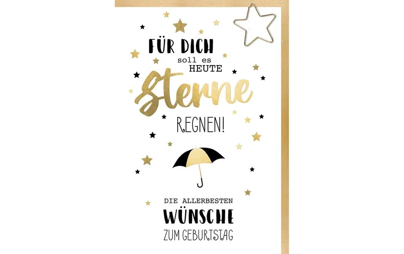 brun + Company Geburtstagskarte Sterne Regen 11.5 x 17 cm