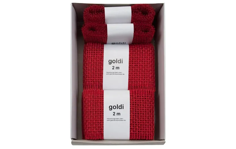 GOLDINA Juteband 6 cm x 2 m, rouge, 1 pièces