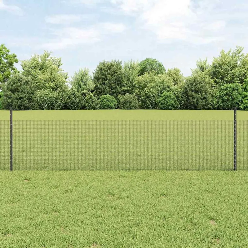 Clôture en fil soudé avec poteaux 25 x 0,5 m Acier galvanisé