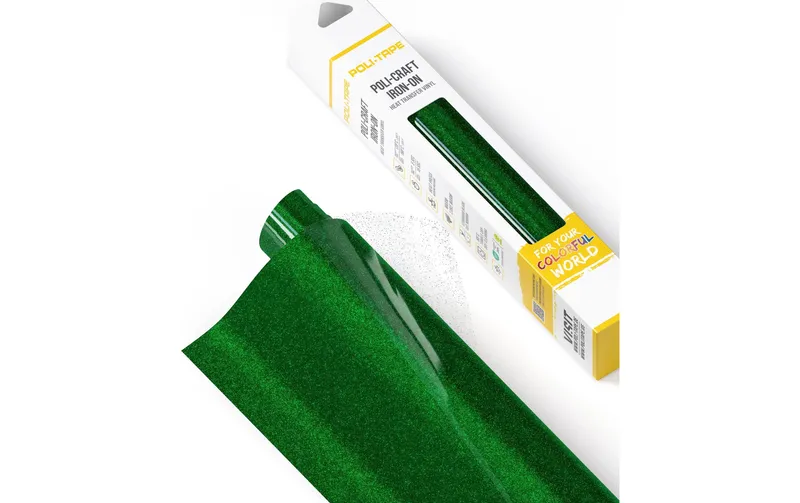 Poli-Tape Aufbügelfolie Pearl Glitter, 30.5 x 61 cm, verde