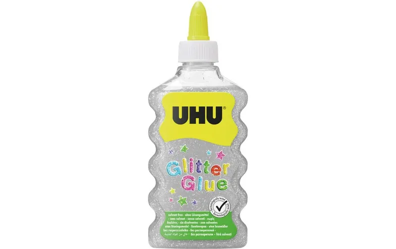 UHU Bastelkleber Glitter Glue Maxi 177 ml Silber
