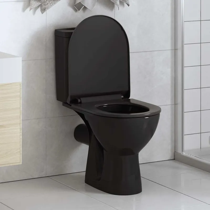 Toilettensitz mit Absenkautomatik und Quick-Release Schwarz