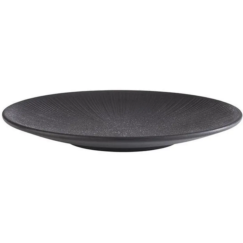 APS Nero Piatto D26 cm H3 cm Melamina nera 26 cm, Nero