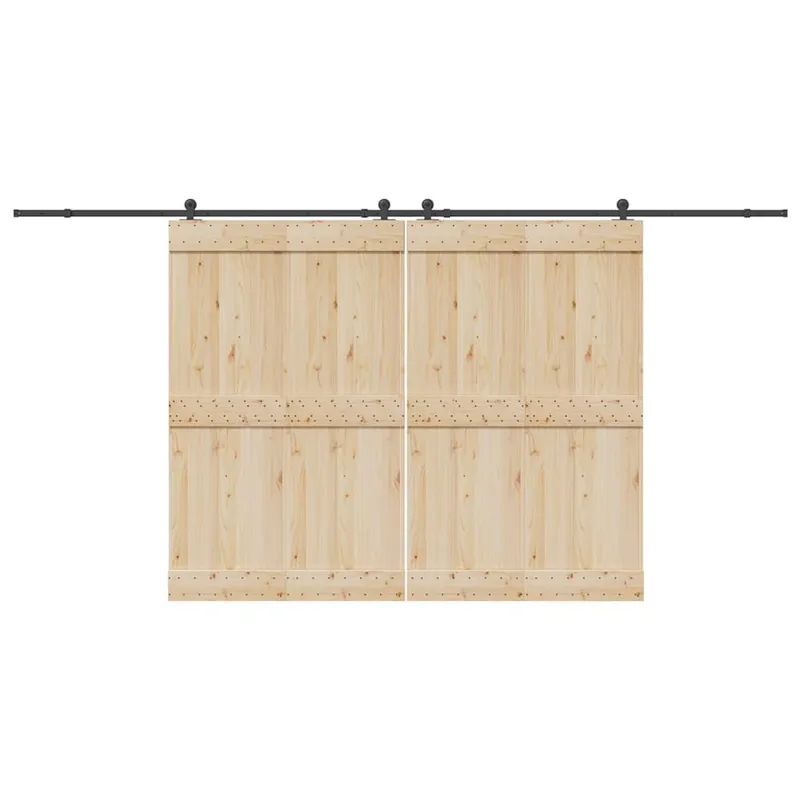 Schiebetürbeschlag-Set 427 cm Stahl Schwarz