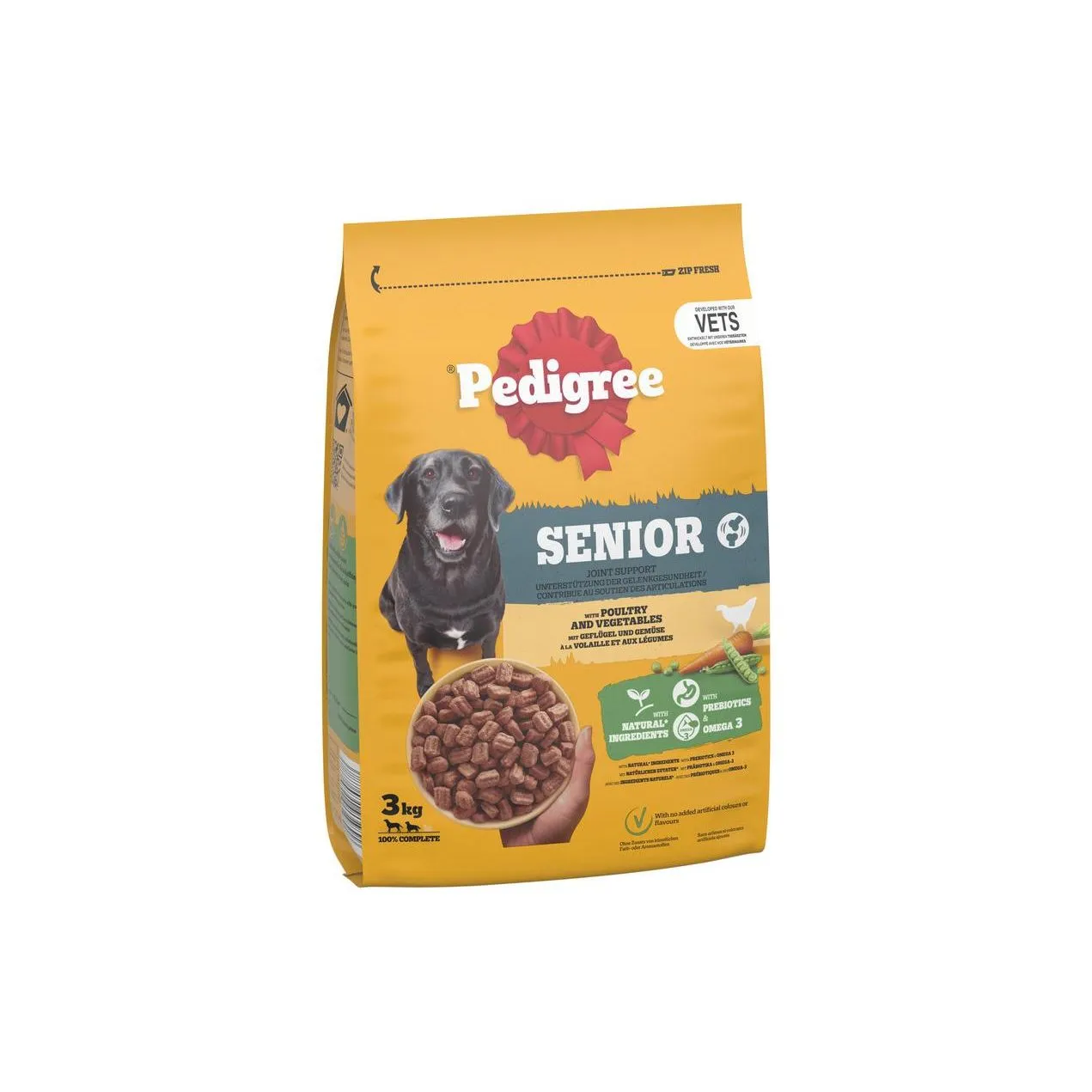 Pedigree Trockenfutter Senior Geflügel und Gemüse, 3 kg