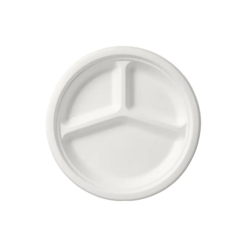 Duni Einwegteller 26 cm 3-geteilt 50 pièces, blanc