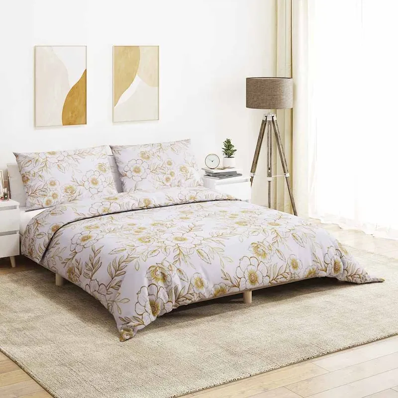 bedwäsche-Set white and brown 200x200 cm Baumwolle