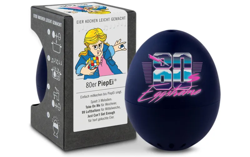 PiepEi Küchentimer Singende Eieruhr 80er, noir