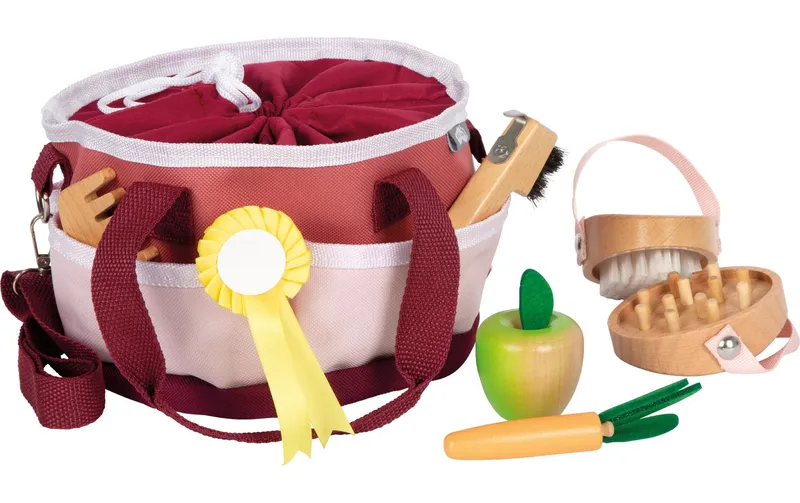 small foot Pferdepflegeset mit Tasche rosso