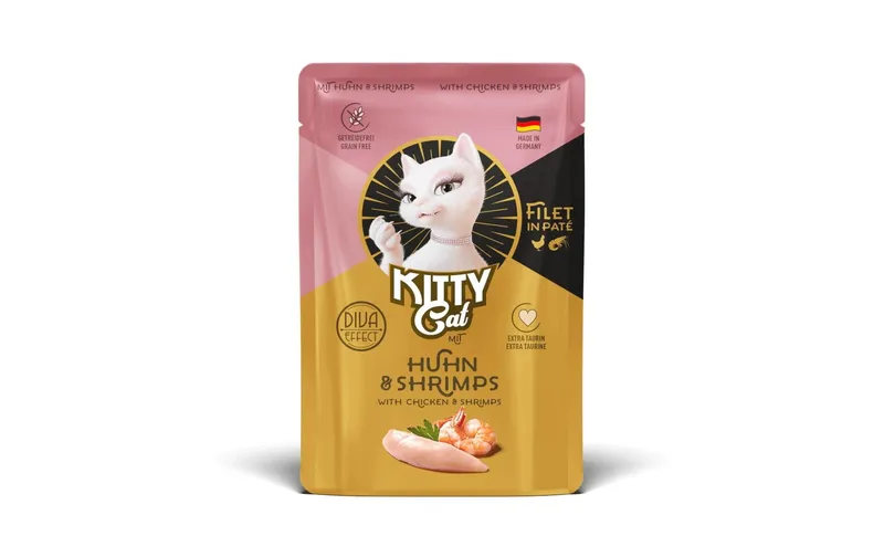 KITTY Cat Nassfutter KittyCat Filét Paté Pouch Huhn, Shrimps 85 g