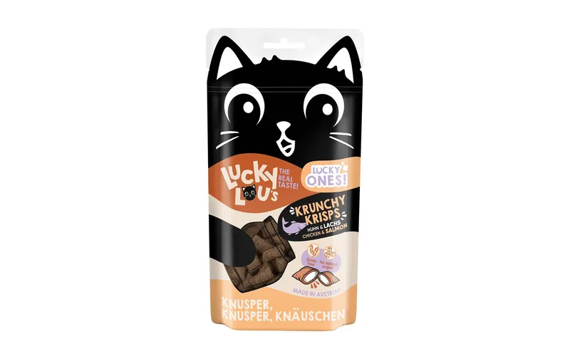 Lucky Lou Katzen-Snack Lucky Ones Krunchy Krisps Huhn & Lachs, 60g