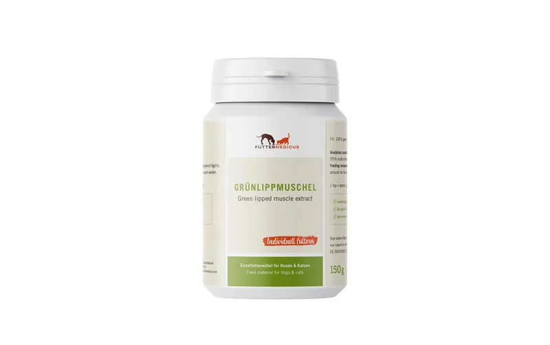 Futtermedicus Hunde-Nahrungsergänzung greenlippmuschelpulver, 150 g