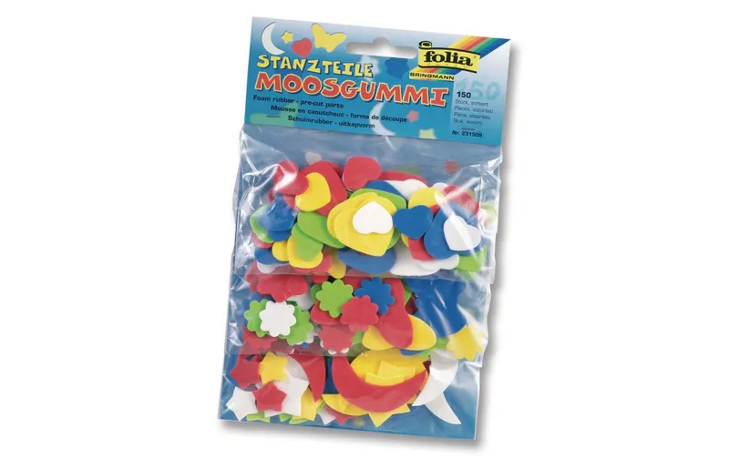 Folia Moosgummi-Stanzteile Diverse Motive, 150 pieces