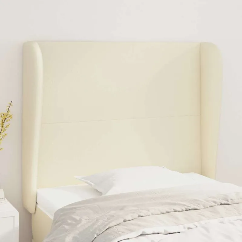 Tête de lit avec oreilles Crème 93x23x118/128 cm Similicuir