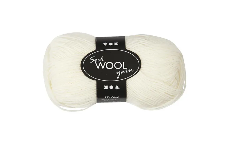 Creativ Company Wolle 50 g pour Socken, blanc