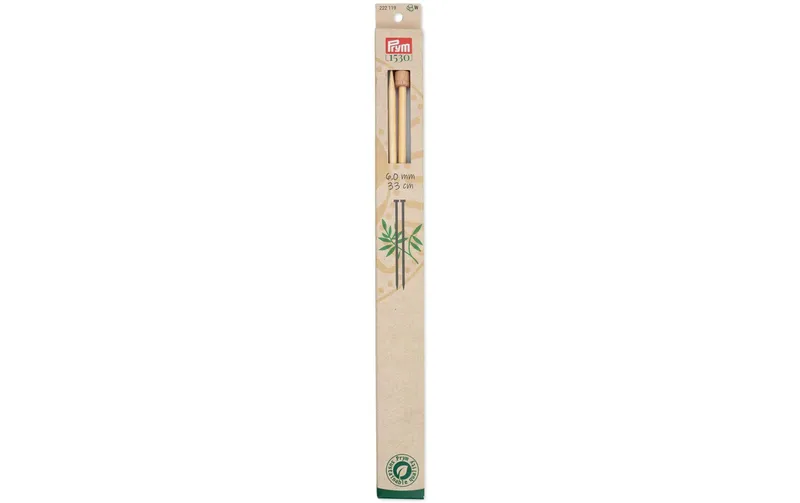 Prym 1530 Jackenstricknadel BAMBUS 6.00 mm, 33 cm