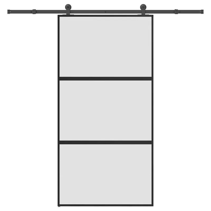 sliding door with Beschlag 102,5x205 cm Hartglass & aluminium